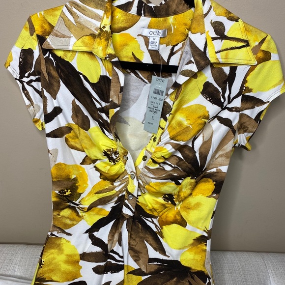 Cache Yellow Floral Print Top - Picture 4 of 13
